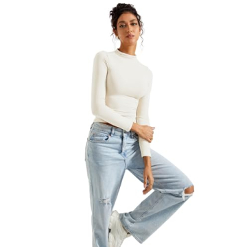 SUUKSESS Women’s Soft Turtle Neck Long Sleeve Top