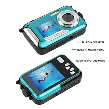 Underwater Camera 24MP Waterproof Digital for Snorkeling