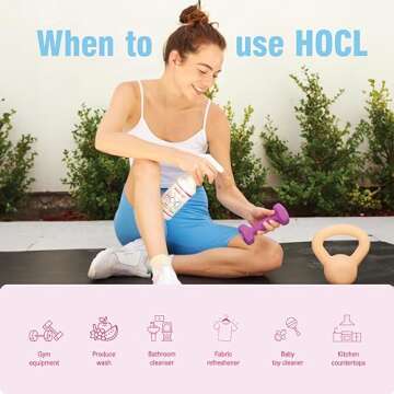 Think Smarter Products HOCL All-Purpose Cleaner with Hypochlorous Acid, All-Natural Surface Cleaner, & Skin Hydrator 16fl oz Clear Spray