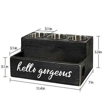 Unistyle Hair Blow Dryer/Curling Iron Holder, Countertop, Hair Tools & Styling Supplies Organizer Flat for Bathroom Counter for Accessories, Makeup, Toiletries Storage, Black