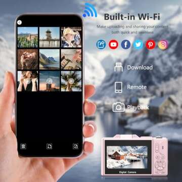 4K Digital Camera with Flip Screen and 18X Zoom