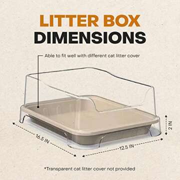 Emerging Green - Disposable Litter Box, Nature-Conscious Pan, Mobile Pet Tray, Travel Must-Have. Set of 5 Boxes, 16.5 x 12.5 x 2 in