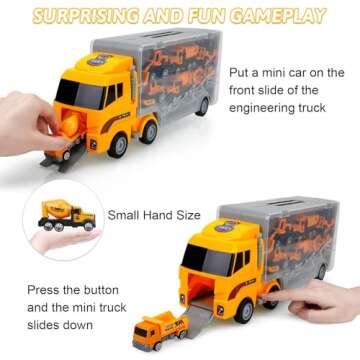 ALOTJOY 13 Pcs Engineering Die-cast Toys for Kids