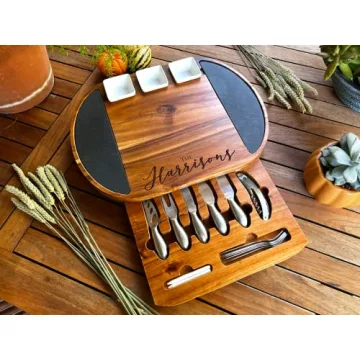 Personalized Charcuterie Board Set/19pcs Cheese Board And Knife Set, Realtor Closing gift, Custom Charcuterie board, Wedding Gift