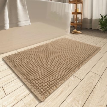 AMOAMI Waffle Bath Mat - Ultra Soft Non-Slip & Absorbent