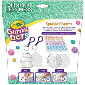 Crayola Glitter Dots Sparkle Charms, Kids Jewelry Crafts, Gift for Girls & Boys, Ages 5, 6, 7, 8