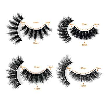 Fluffy Strip False Eyelashes - 20 Pairs 4 Styles