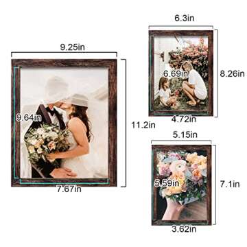 LUCKYLIFE Picture Frame Set 10-Pack, Gallery Wall Frame Collage with 8x10 5x7 4x6 Frames in Brown Finishes