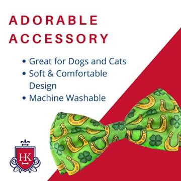 Huxley & Kent Bow Tie for Pets | Lucky Charm (Small) | St. Patricks Day Bow Tie Collar Attachment | Fun Bow Ties for Dogs & Cats | Cute, Comfortable, and Durable | H&K Bow Tie