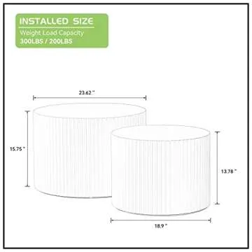 KEVINSPACE Round Coffee Table Set of 2 Nesting Coffee Table Modern for Living Room, Round End Table ...