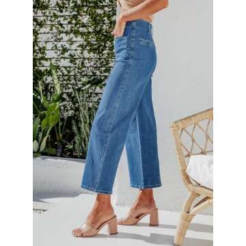 Sidefeel Women's Wide Leg Jeans for Stylish Comfort