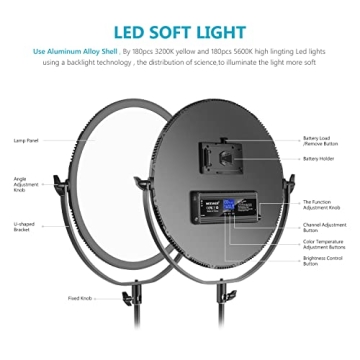 Neewer LED Bi-Color Round Light Panel for Photography