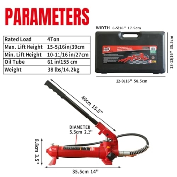 BIG RED 4 Ton Porta Power Kit with 17-Pcs Hydraulic Tools