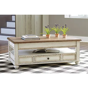 Stylish Vintage Farmhouse Lift Top Coffee Table with Storage