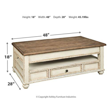 Stylish Vintage Farmhouse Lift Top Coffee Table with Storage