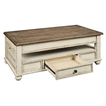 Stylish Vintage Farmhouse Lift Top Coffee Table with Storage
