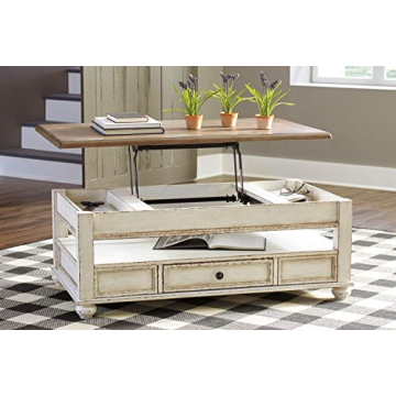 Stylish Vintage Farmhouse Lift Top Coffee Table with Storage