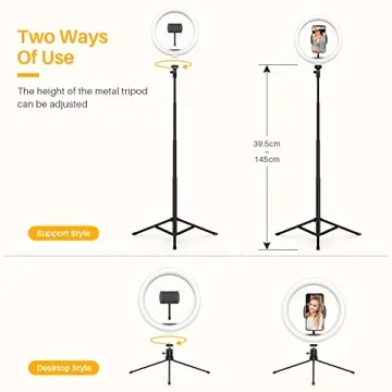 Shop Anozer Dimmable Selfie Ring Light with Tripod & Phone Holder