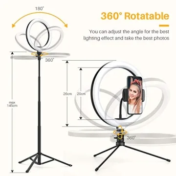Shop Anozer Dimmable Selfie Ring Light with Tripod & Phone Holder
