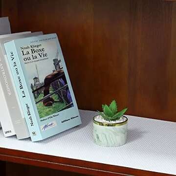 Shelf Liner Non-Adhesive 17.4" X 120 Inch Transparent Cabinets Liner, Double Sided Non-Slip Drawer Liners for Glass Shelves, Kitchen Storage,Pantry Cupboard,Refrigerator