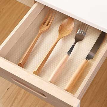 Shelf Liner Non-Adhesive 17.4" X 120 Inch Transparent Cabinets Liner, Double Sided Non-Slip Drawer Liners for Glass Shelves, Kitchen Storage,Pantry Cupboard,Refrigerator