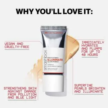 Smashbox Photo Finish Illuminate Glow Makeup Primer | Luminous, Long Lasting, Hydrating, Vegan + Cruelty Free, 1 Fl Oz