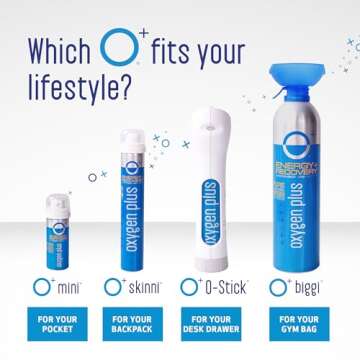 Oxygen Plus – O+ Biggi 3 Pack | Portable Oxygen Can | 99.5% Pure O2 | Natural Wellness Supplement to Boost Energy & Recovery | 50+ Uses Per 11 Liter Canister
