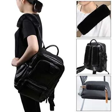 ROYAGO Soft Genuine Sheepskin Wool Auto Seat Belt Cover Seatbelt Shoulder Pad for a More Comfortable Driving, Compatible with All Cars(Pink)