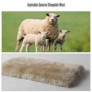 ROYAGO Soft Genuine Sheepskin Wool Auto Seat Belt Cover Seatbelt Shoulder Pad for a More Comfortable Driving, Compatible with All Cars(Pink)