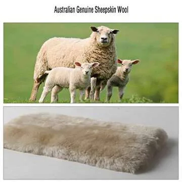 ROYAGO Soft Genuine Sheepskin Wool Auto Seat Belt Cover Seatbelt Shoulder Pad for a More Comfortable Driving, Compatible with All Cars(Pink)