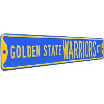 NBA Warriors Street Sign - Large Blue Decoration