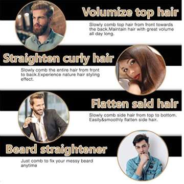 TFS Heated Beard Straightener Brush - 2 In 1 Grooming Tool