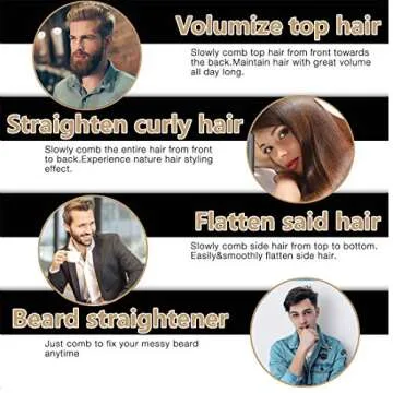 TFS Heated Beard Straightener Brush - 2 In 1 Grooming Tool