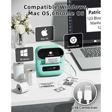 Phomemo M220 Label Maker, New Flagship 3.14 Inch Bluetooth Thermal Label Printer for Barcode, Address, Labeling, Mailing, File Folder Label, Label Maker Machine with 3 Rolls of Labels