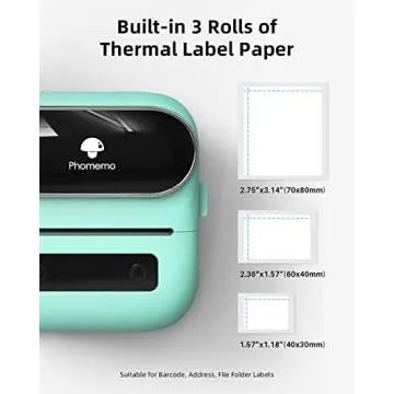 Phomemo M220 Label Maker, New Flagship 3.14 Inch Bluetooth Thermal Label Printer for Barcode, Address, Labeling, Mailing, File Folder Label, Label Maker Machine with 3 Rolls of Labels