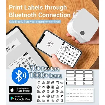 Phomemo P12 Bluetooth Label Maker Portable Inkless Thermal Printer