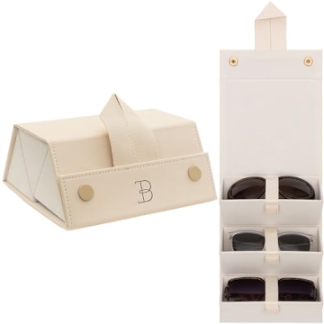 BOSHKU Vegan Leather Sunglasses Case Organizer – Compact & Secure