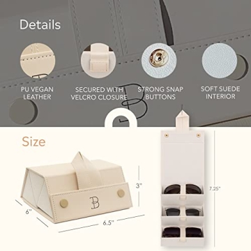 BOSHKU Vegan Leather Sunglasses Case Organizer – Compact & Secure