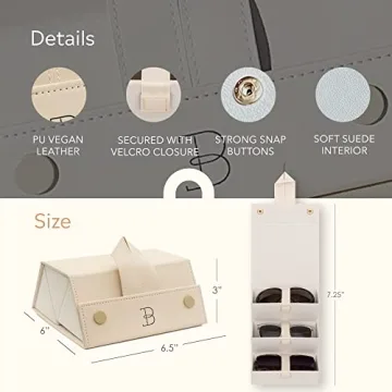 BOSHKU Vegan Leather Sunglasses Case Organizer – Compact & Secure