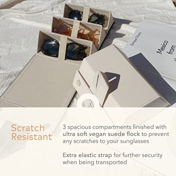 BOSHKU Vegan Leather Sunglasses Case Organizer – Compact & Secure