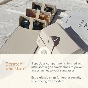 BOSHKU Vegan Leather Sunglasses Case Organizer – Compact & Secure