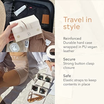 BOSHKU Vegan Leather Sunglasses Case Organizer – Compact & Secure