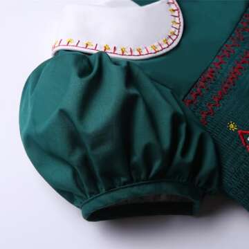 Maoluo Vintage Girl Christmas Winter Red Smocked Dress Size 2 3 4 5 6 8 10 12 Years Toddler Kids Birthday Smock Clothes