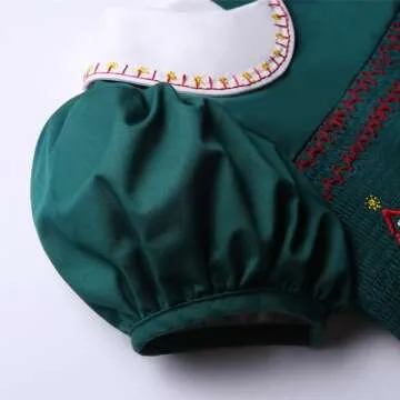 Maoluo Vintage Girl Christmas Winter Red Smocked Dress Size 2 3 4 5 6 8 10 12 Years Toddler Kids Birthday Smock Clothes