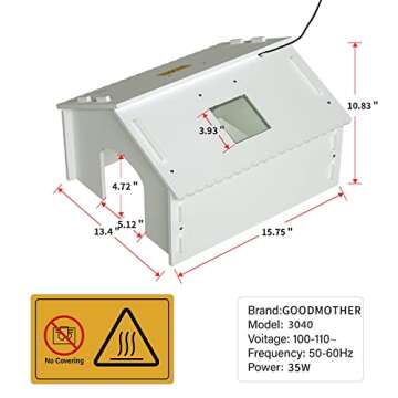 Energy-Efficient Chick Brooder for 10-20 Birds, Easy Clean Design
