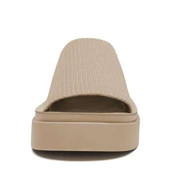 Athlefit Women's Slip On Platform Sandals Comfortable Open Toe Flatform Chunky Taupe Sandals Size 8