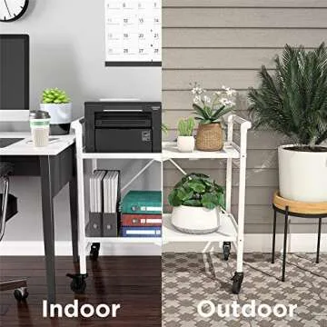 COSCO Folding Serving Cart with Wheels - Stylish & Functional