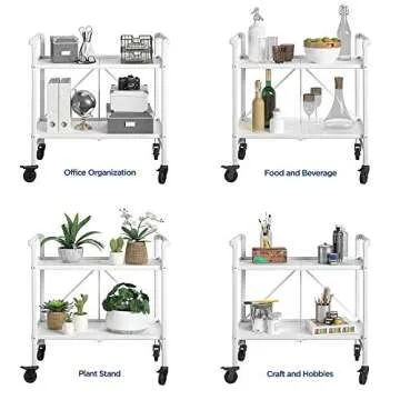 COSCO Folding Serving Cart with Wheels - Stylish & Functional