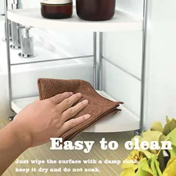 kaileyouxiangongsi 2-Tier Bathroom Countertop Organizer - Vanity Tray Cosmetic & Makeup Storage- Kitchen Spice Rack Standing Shelf - Corner Storage Shelf, Silver