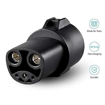 Lectron J1772 to Tesla (NACS) EV Charging Adapter 60 Amp (250V) - Compatible with Tesla Model S/3/X/...